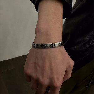INS Fashion – Bracelet en relief avec croix, chaîne pour Couple, fait à la main, en argent Sterling, rétro, Niche, Design avant-gardiste, accessoires tendance, bijoux