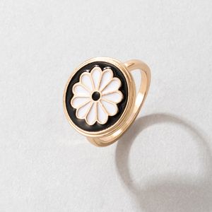 Ins mode daisy bloemen enkele ring voor vrouwen meisjes nieuwe trendy legering metalen trouwring sieraden accessoires