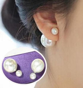 INS Jewelry Diseñador de lujo de lujo Bola de piel de doble cara Fashion Pearl Pendientes para mujeres Girls8097007