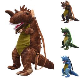 Ins mode kawaii cartoon dinosaurus pluche rugzak meisje jongen dubbele schoudertassen grote capaciteit verjaardagscadeau