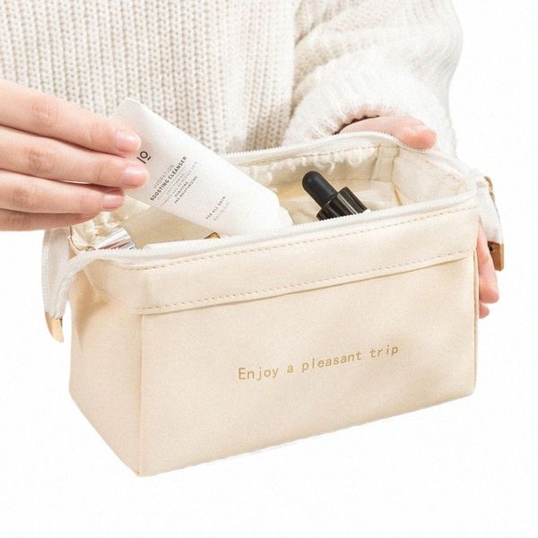 Ins Fi PU Cloud Mujeres coreanas Bolsa de cosméticos grande Maquillaje portátil Organizador de almacenamiento Bolsas Bolsa de aseo de viaje Wbag H1yT #