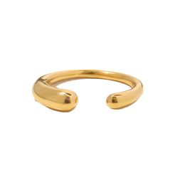 Ins Franse minimalistische dames temperament veelzijdige nieuwe titanium stalen ring 18k gouden roestvrijstalen geometrische open ring