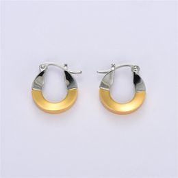 INS Boucles d'oreilles contrastées en forme d'anneau français Design de niche Couture bicolore All-Match Fashion Charm Jewelry
