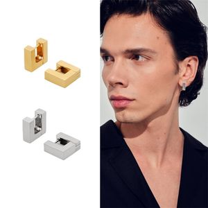 INS français s925 boucles d'oreilles carrées en argent boucles d'oreilles simples de haute qualité pour hommes et femmes accessoires de charme à la mode