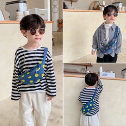 INS Meisjes lachend gezicht gedrukt borst rugzakken kids cool denim heuptassen mode jongens heuptasje kinderen sport rugzak Z3720