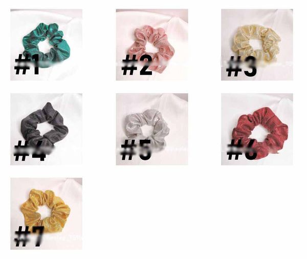 INS Glitter Scrunchies Accesorios para mujeres Cintas para el cabello Corbatas Scrunchie Soporte para cola de caballo Cuerda de goma Decoración Gran lazo largo Orejas de conejito Bronceado