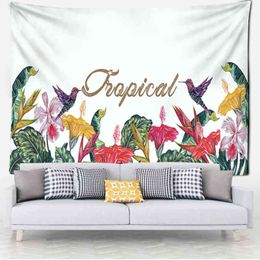 Ins Home Decorcolorful Tapisserie Psychédélique Pixel Fleur Tarot Tenture Paysage Tissu J220804