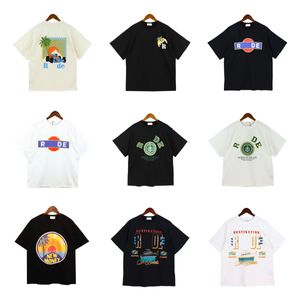 Ins Hot 23ss Vrouwen T-shirt Lente Zomer T-shirt Luxe Rhude Shirt Skateboard Womens Designer T-shirt Vrouwen Mannen casual T-shirt Goed