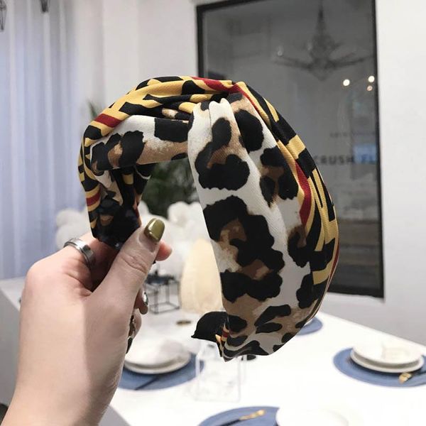 Ins venta caliente estampado de leopardo mujeres palos para el cabello moda niñas diseñador diadema niños diadema accesorios para el cabello para mujeres bandas para la cabeza