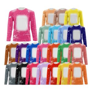 Ins Hot Sublimatie Mannen Vrouwen Unisex Bleach Design hoodies Blank Sublimatie Faux Gebleekte Tie Dye Shirts trui met lange mouwen 1023