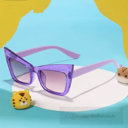 Ins Kids Butterfly Shape Sunglasses Boys Girls Cat Eyes Cadre Frame Sun-Shading Eyeglass Children UV Protection Outdoor Cycling Eyewear Z6755