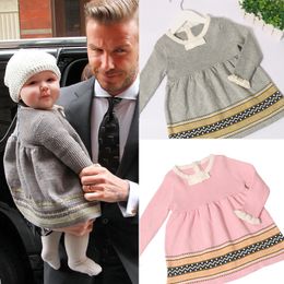 INS enfants vêtements filles bébé infantile tricoté princesse pull robes haut printemps automne enfant en bas âge boutique vêtements B193