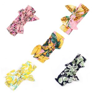 ins enfants filles bohème fruit coton bandeau nouveau bonne qualité bébé fille arc fleur imprimé Turban tête Wrap arc noeud doux