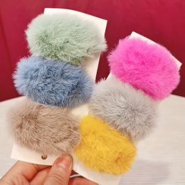 Ins Korea Simple Style Hair Barrettes elliptische Solid Color Fur Clippers Girl Kids Accessories