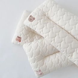 Ins Koreaans peuter kinderkussen beer borduurwerk zachte wasbare kussens voor slaapcomfort beddengoedset 240228