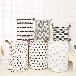 Cestas de lavanderia INS Cesta de armazenamento de brinquedos para crianças dobrável Balde para roupas sujas à prova d'água Bolsa para roupas sujas Polka Dot Cactus 55 estilos YW249G