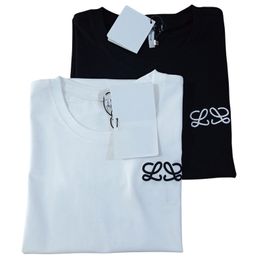 Ins Letter geborduurd T-shirt van puur katoen voor mannen en vrouwen, ronde hals, korte mouwen, babypaar, familie-outfit