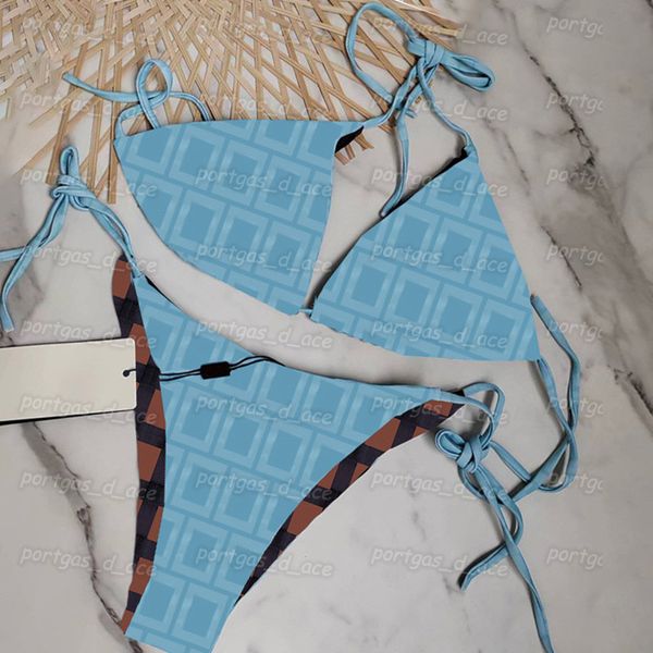 Lettres femmes Bikinis maillot de bain rembourré fendu licou maillots de bain femmes mode maillot de bain Sexy été plage soutien-gorge slips avec étiquette