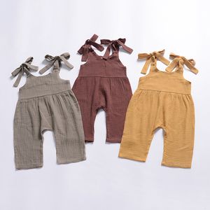 Ins nieuwe aankomsten baby meisje jongen kleding romper zomer mouwloze romper 100% katoen meisje jongen kid rompertjes 0-2t