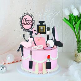 Ins nouveau maquillage d'anniversaire cupcake topper sexy talons hauts de parfum bouteille de mariage gâteau gilrs gilrs anniversaire décorations de gâteau de fête