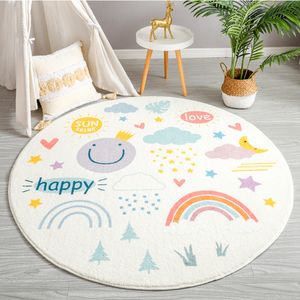 Ins Nordic Cartoons Mat Voor Kinderen Baby Play Mat Round Carpet Space Playmat Born P Cozography Props Living Room Tapijt