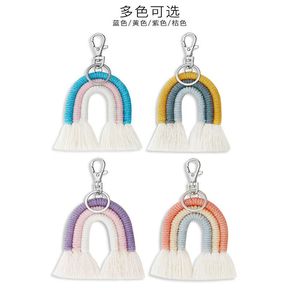 Ins North Woven Delivery National Wind Motor Rainbow European Mob Siometry Car Keychain Hangende vrouwen JllSgg
