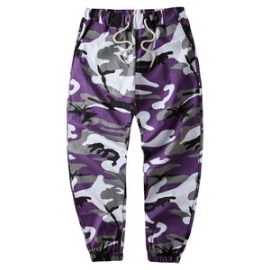 Ins oranje camouflage jogger broek mannen hiphop geweven casual tactische militaire broekzakken katoenen joggingbroek 210715