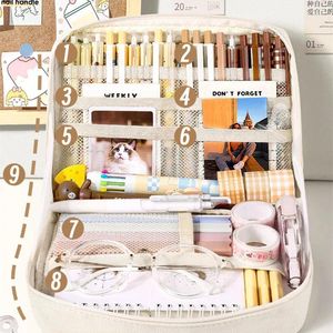 Ins potlood tas schattige cartoon beer pen Canva hoge capaciteit briefpapier opslag multifunctionele scrapbook tool organizer