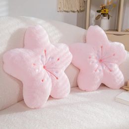 Ins Pink Cherry Petal Pillow Girls Bedroom Living Room Decoration Ba Bay Window Floor Cushion en peluche Tatami Sakura Mat 240428