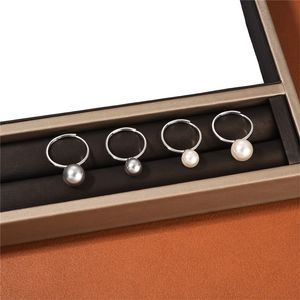 Ins populaire bague en argent blanc perle nouvelle haute qualité S925 Simple doux mode tout-Match bijoux accessoires