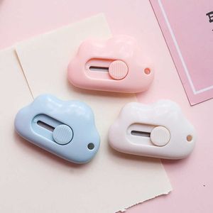 Ins Simple Cute Cloud Type Mini Cutter Creative Telescopic Portable Express Box Opener Utility Knife School Supplies Stationery