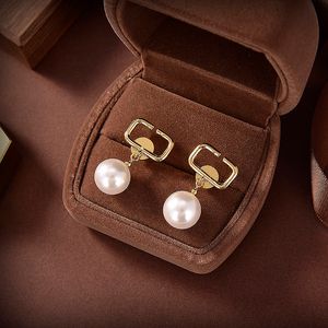 INS Simple mode femmes goujon breloque lettre perle pendentif boucles d'oreilles Vintage vacances fête personnalité oreille goutte