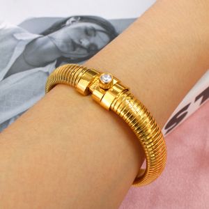 INS-stijl armband Titanium staal verguld 18K goud Persoonlijkheid Modieus Europees en Amerikaans geometrisch ontwerp Gevoel Dames Handsieraden Geschenken