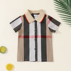 Ins Summer Baby Boys Plaid Polos Babies NOUVEAUX ENFANTS LATTICE COUPE CHEPING TOPS COTON COTON TEES CONCUSTÉS S1002