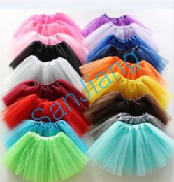 INS Summer Girls Tutu Falda Summer Baby Pleated Gazy Tutus Mini Faldas de burbujas Vestidos de malla sólida Vestido de ballet de baile CL1459986