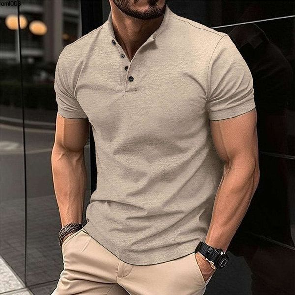 Ins Summer Sale T-shirt Mens Mens Button Henley Neck Sports Polo {Catégorie} L8PB L8PB