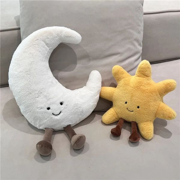 INS Sun Moon Oreiller en peluche Bureau de voiture Canapé Coussin Bébé Sommeil Jouets en peluche Cadeau Enfants Chambre Décoration Coussins Po Props 231220