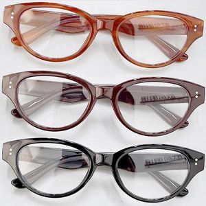 Ins Sunglasses Simple Retro Oval Frame Eyewear Brand coréen Lecture Spectacles Brown Guilles Girl Computer Anti Blue Light Eyeglass