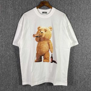 Ins Super Hot Same Style Huang Xu Beer Teddy Bear T-shirt décontracté décontracté polyvalent à manches courtes pour hommes et femmes