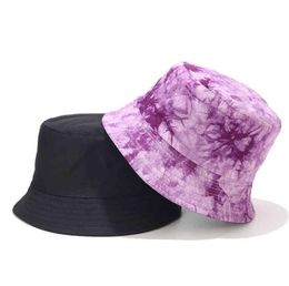 Ins Tiedye Ink Painting Match Fisherman Hat Men Femmes Fashion Street Doublesided port des chapeaux de seau Unisexe Sun Caps6996478