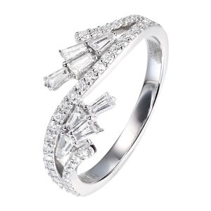 Ins Top Vendre Anneaux De Mariage Doux Mignon Simple Bijoux De Mode 925 En Argent Sterling T Princesse Cut Topaze Blanche CZ Diamant Pierres Précieuses Femmes Bague De Fiançailles Cadeau