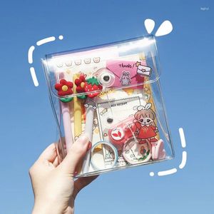 Ins Transparant Etui Kawaii Tas Draagbare Make-up Cosmetica Opbergtas Koreaanse Briefpapier School Kantoorbenodigdheden