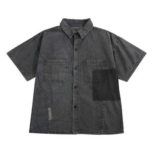 Ins trendy merk |Populair gewassen T-shirt T-shirt hoogwaardige straatkledingshirt met zakken met zakken