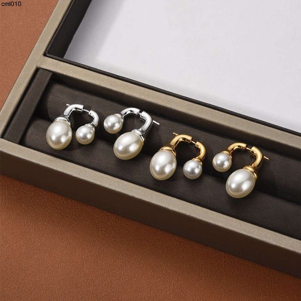 Ins Wind Front et arrière Boucles d'oreilles en perles Stud Silver Needle Trend All-Match Fashion Gold Bijoux Bijoux Gift Accessoires 27ZO