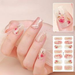 Ins Woman Diy Manicure UV gel nagelstickers bakvrij14/20 vinger lijm nagelsticker volle pasta semi-uitgeharde nagelkunststicker