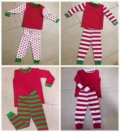 INS XMAS Kerst NEW DOT Strip Familie Bijpassende Pyjama PJS Sets DAD MAMA KIDS ROOD GROEN GESTREEPT Nachtkleding Nachtkleding Tops Broek6395562