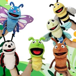 Insect Soft Fill Toy Dragonfly Ant Butterfly Ladybug Cospaly Plush Doll Education Baby Toy Kawaii Finger Puppet 240517