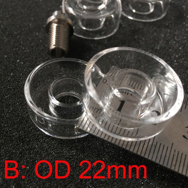 Insert Bowl OD 22mm 25mm Pour Titane Hybride Ti / Qtz Titanium Nail Remplacement Quartz Plat Dab Rig pour tuyau de verre à l'huile de cire