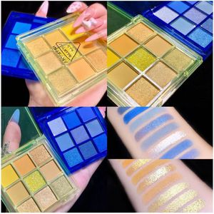 Insfany Professionele Make-up De 9K Nudes Oogschaduw Palet, 9 Schaduw Gouden Obsessions Shadow Limited Edition Palet, Blue Obsession Rijke kleuren met fluweelachtige textuur