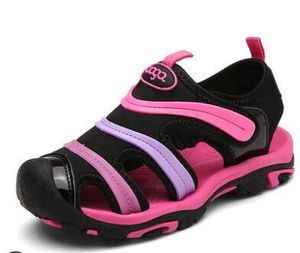 Binnenzool lengte 15-23 cm 6-13 jaar mode nieuwe kinderen meisje sandalen jongen baotou zachte zomer kinderen rupsband schoenen